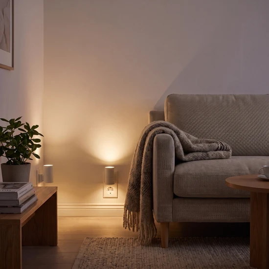 Soft night light in the living room